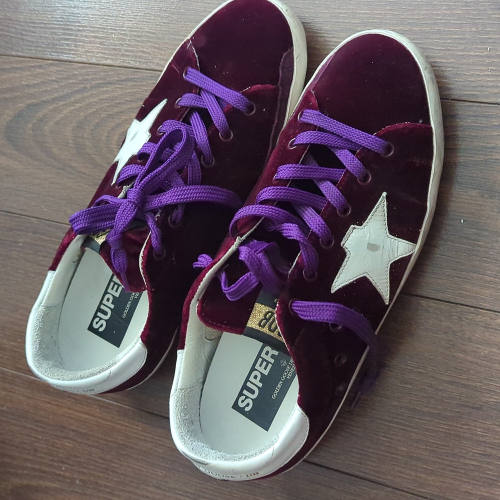 Golden Goose Deluxe Brand Golden Goose Superstar Plum Velvet White Dark red Prun - Picture 3 of 14